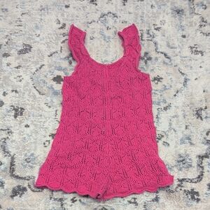 Zara Kids Pink Knit Romper 2–3 Years Sleeveless One-Piece Cotton